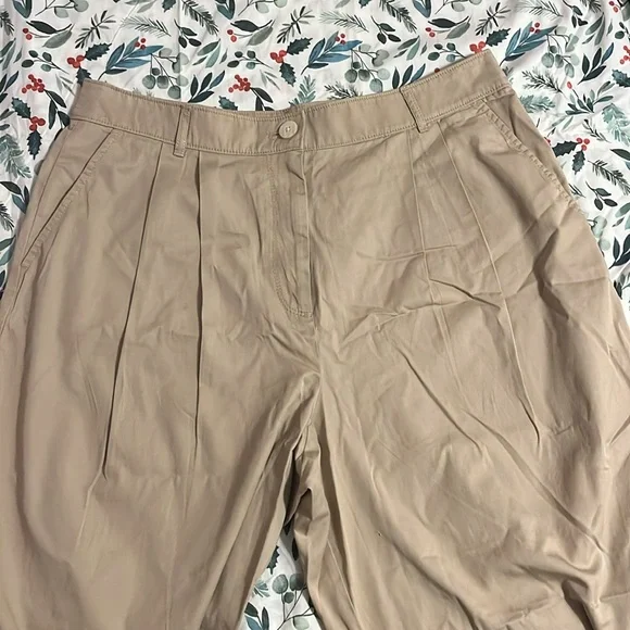 loft khaki poplin pants size 14 - Picture 3 of 9